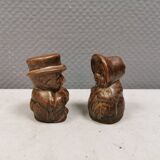 Salt and pepper shaker set in ceramic from Danish Løvemose 1970s.