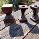 Wooden Brutalist candle holders