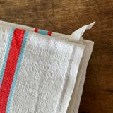 Antique tea towels in linen and cotton fancy patterns