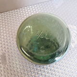 Green glass jar l l 'ideal