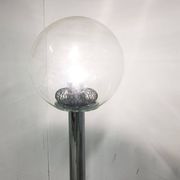 Lampe de sol vintage en chrome et verre, années 1970