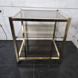 Brass and smoked glass side table from the 70s