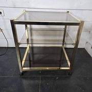 Brass and smoked glass side table from the 70s