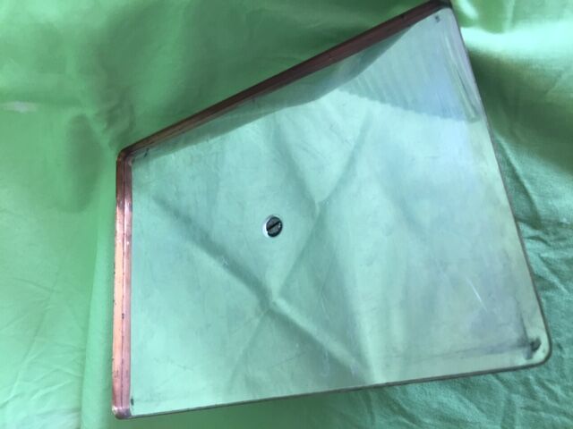 Art Deco gold metal glass cookie box