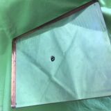 Art Deco gold metal glass cookie box