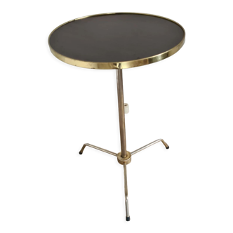 Old tripod pedestal table formica and brass 50s