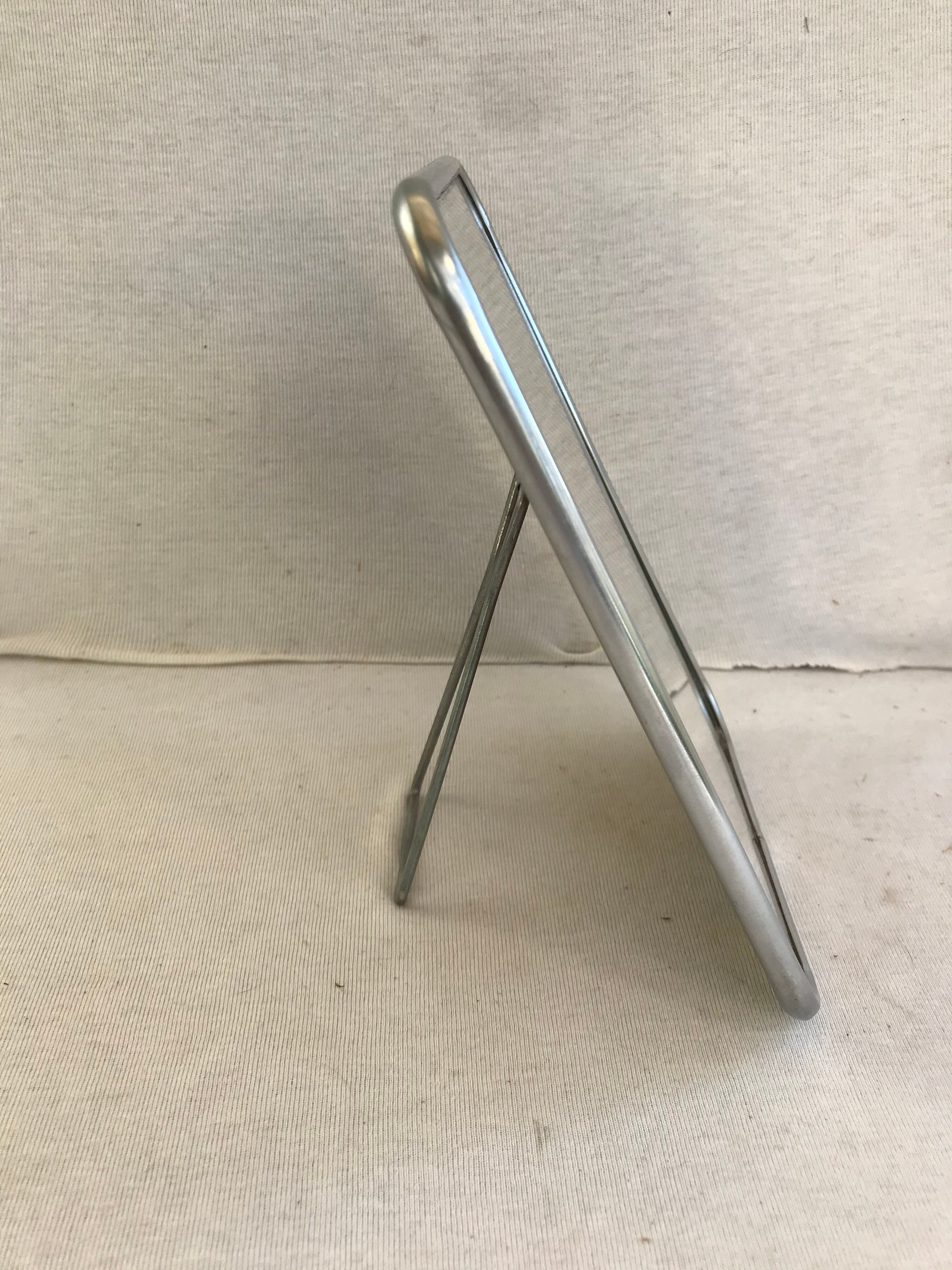 Former mirror barbier contour alu and tripod 14x20cm