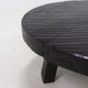 Brutalist Solid Stained Oak Round Tripod Coffee Table 1970s