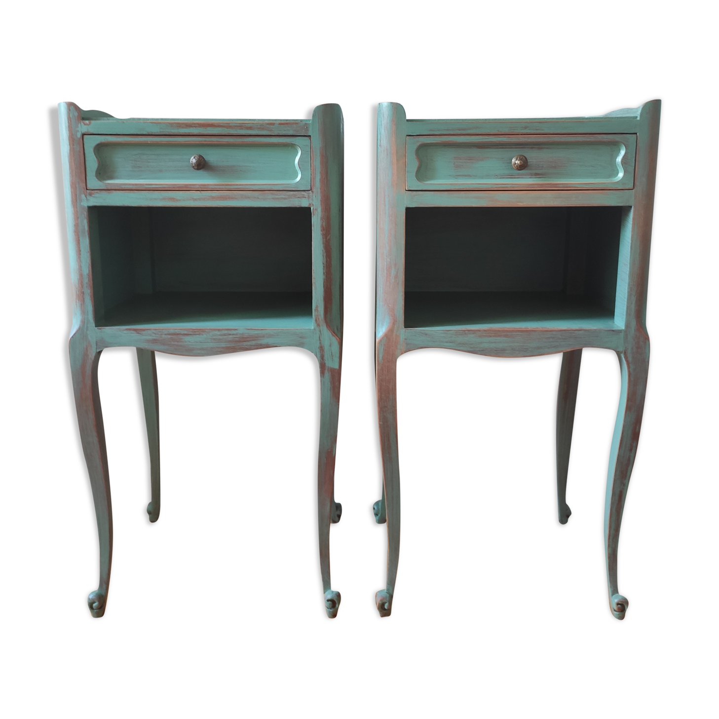Pair of patinated bedside tables