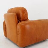 1970s  Cognac Leather Armchair ,Italy