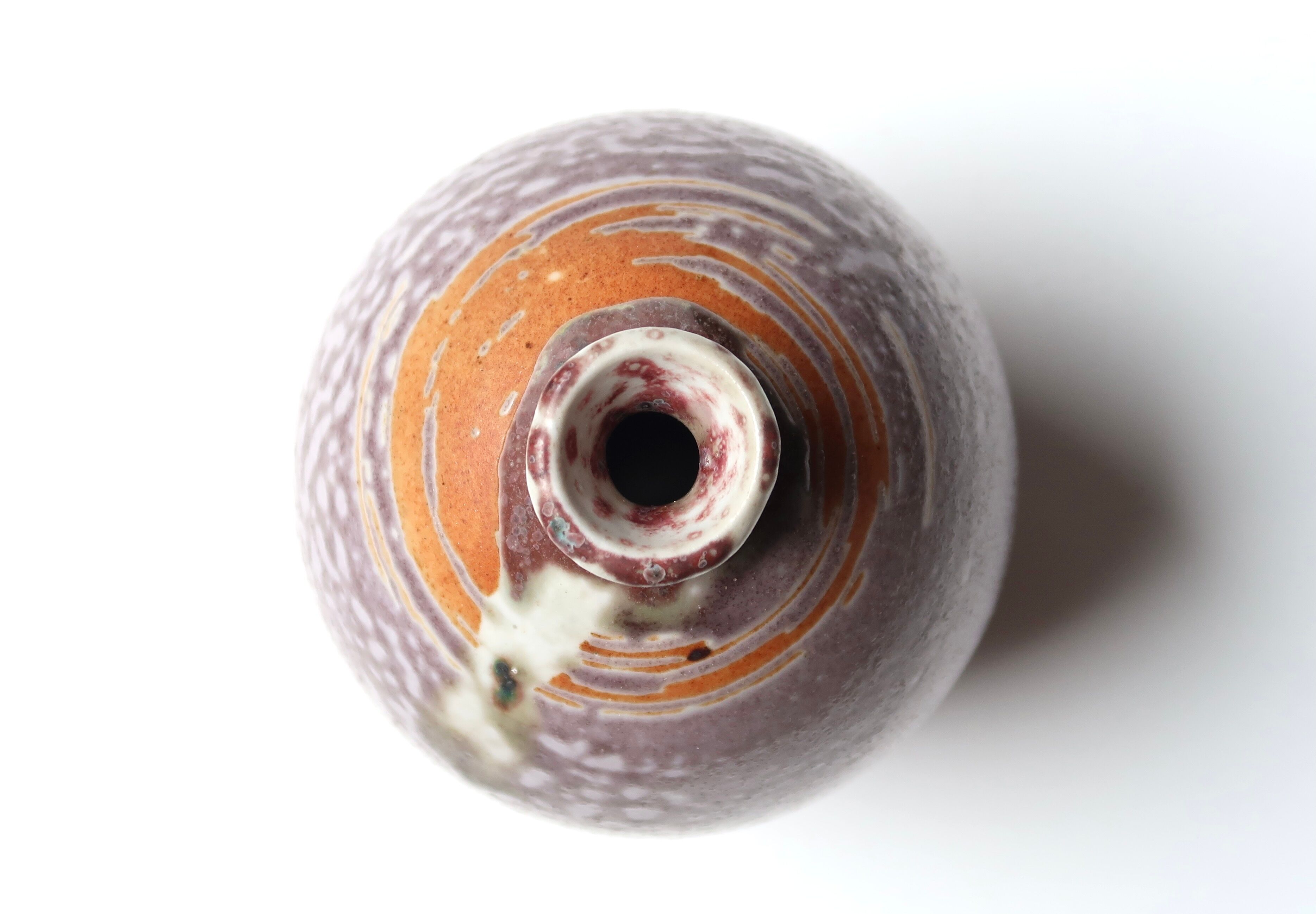 Purple sandstone vase signed, 70s