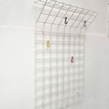 Minimalist white wire coat rack from mid-century Germany, 1960s.