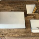 Set of 3 old barber mirrors