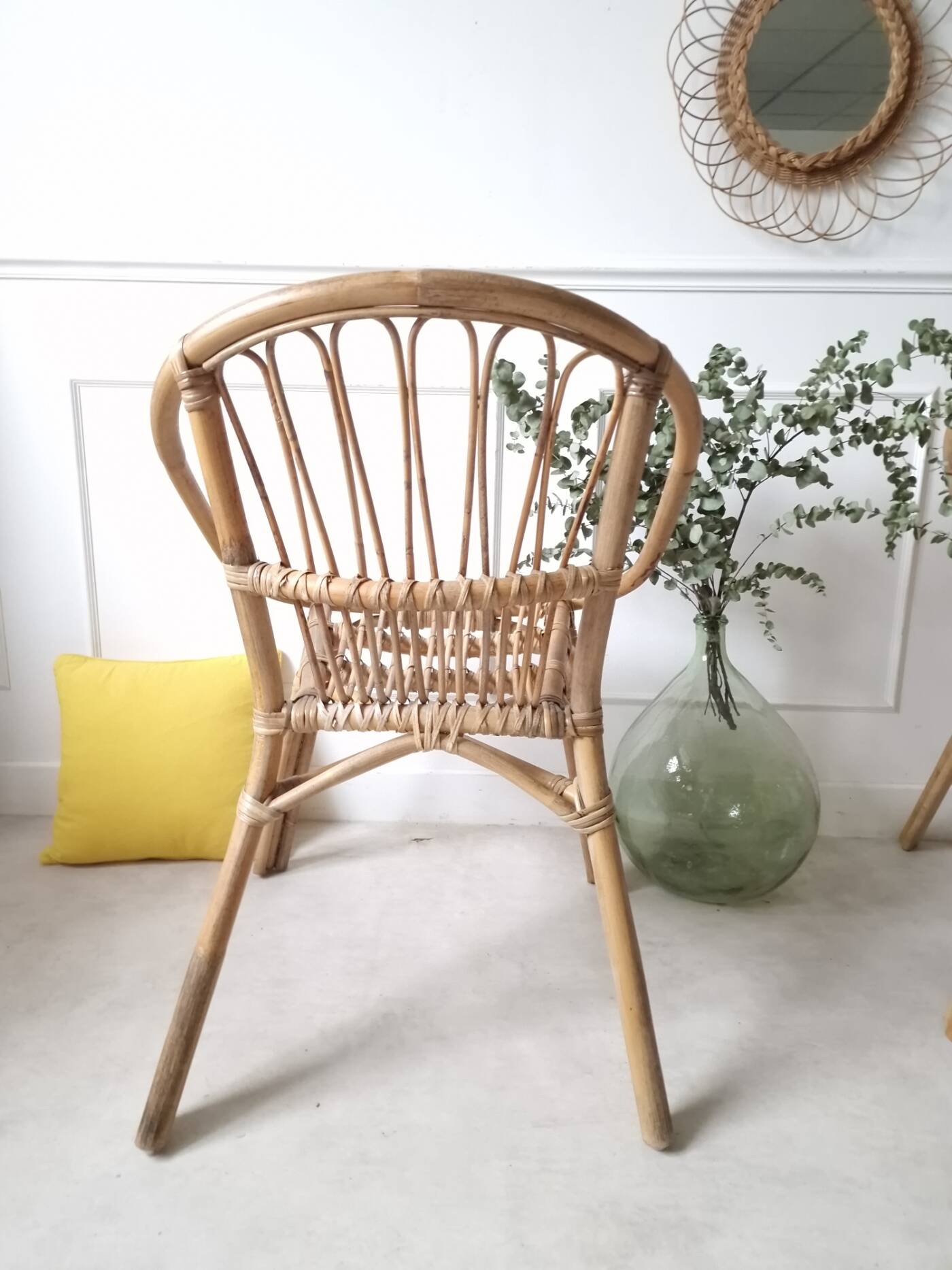 Pair of rattan armchairs