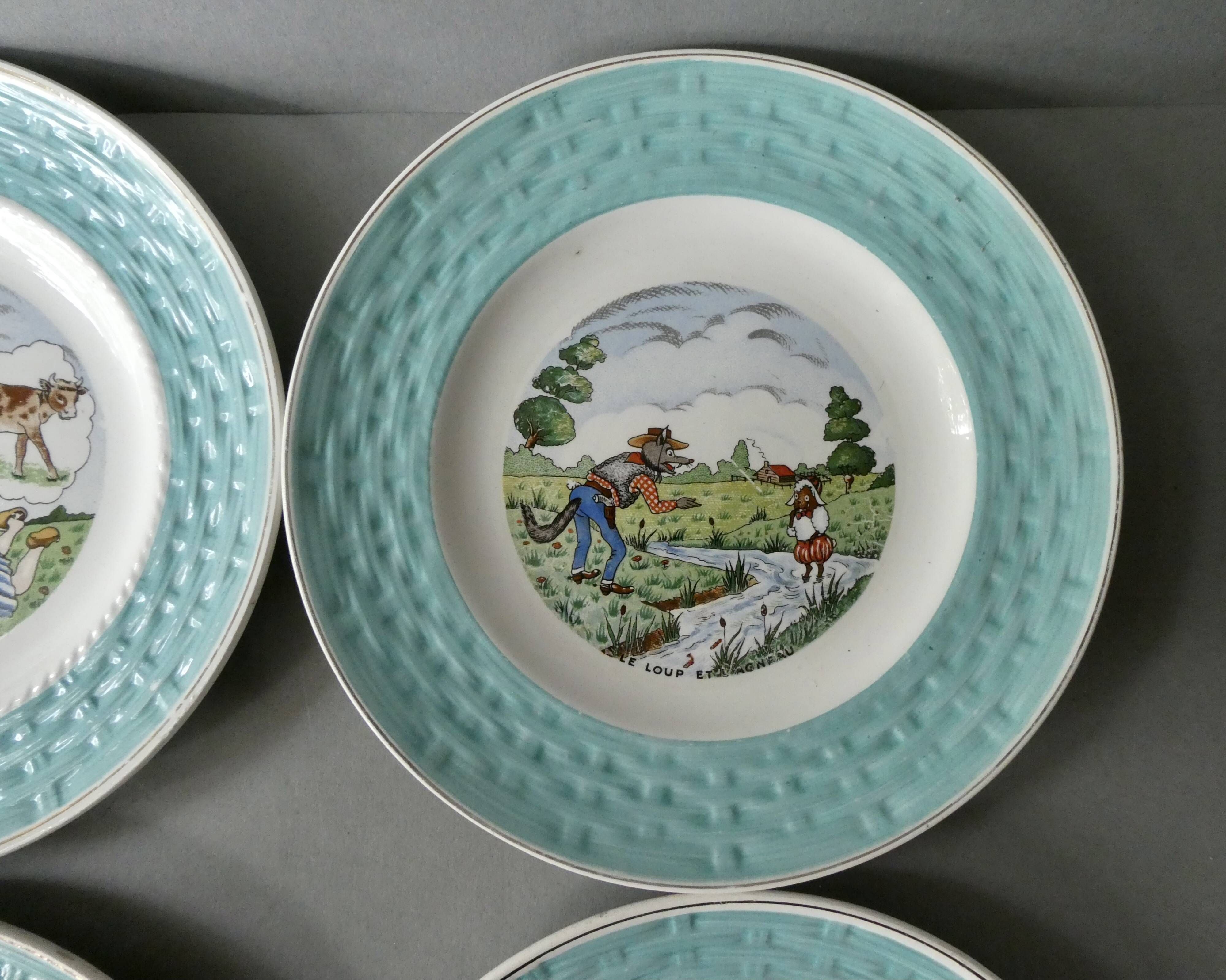 6 plates the fables of La Fontaine