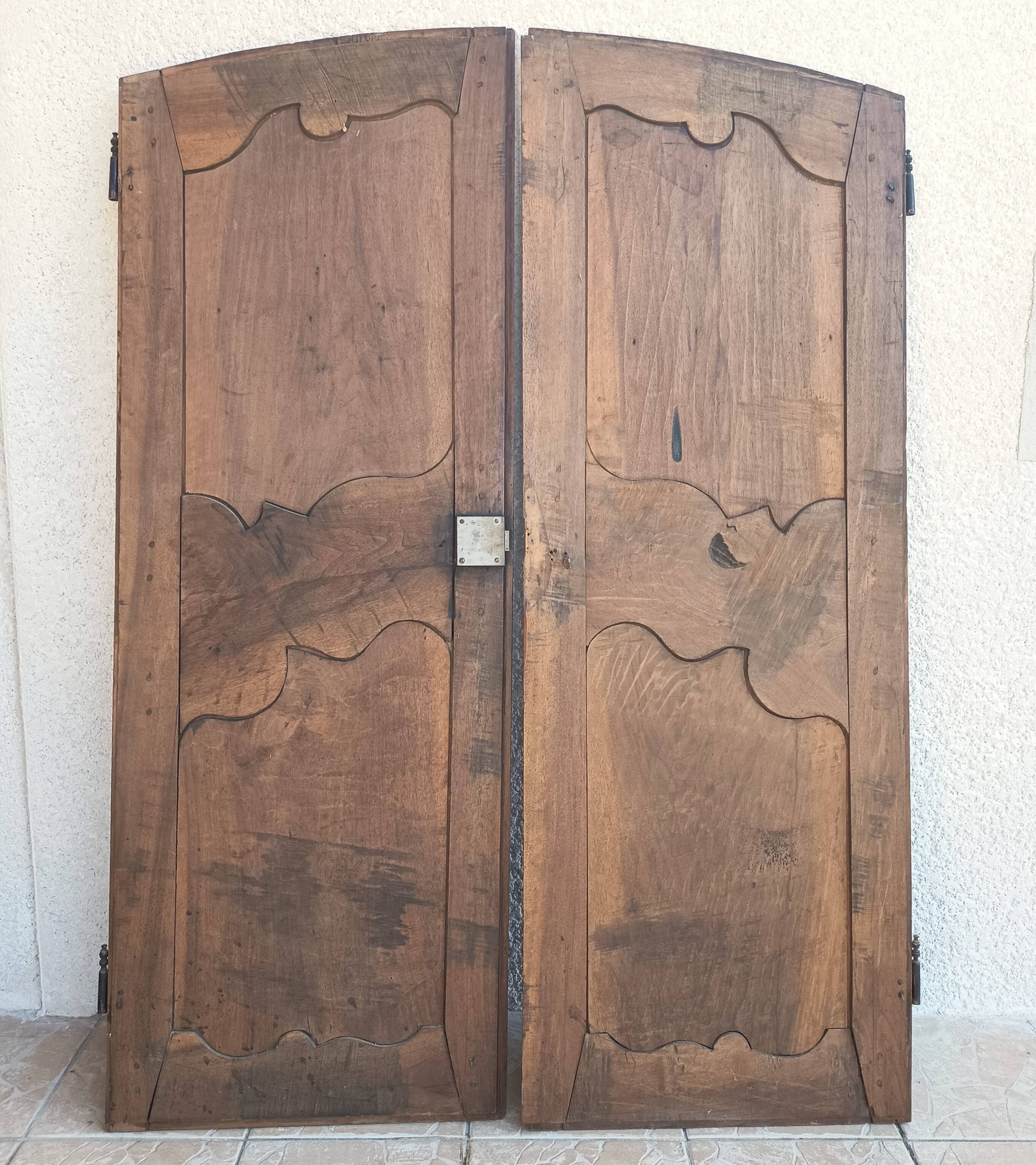 Louis XV walnut wardrobe doors