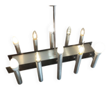 Sculptural vintage 70s chandelier – metal & aluminium – 55 × 26 cm