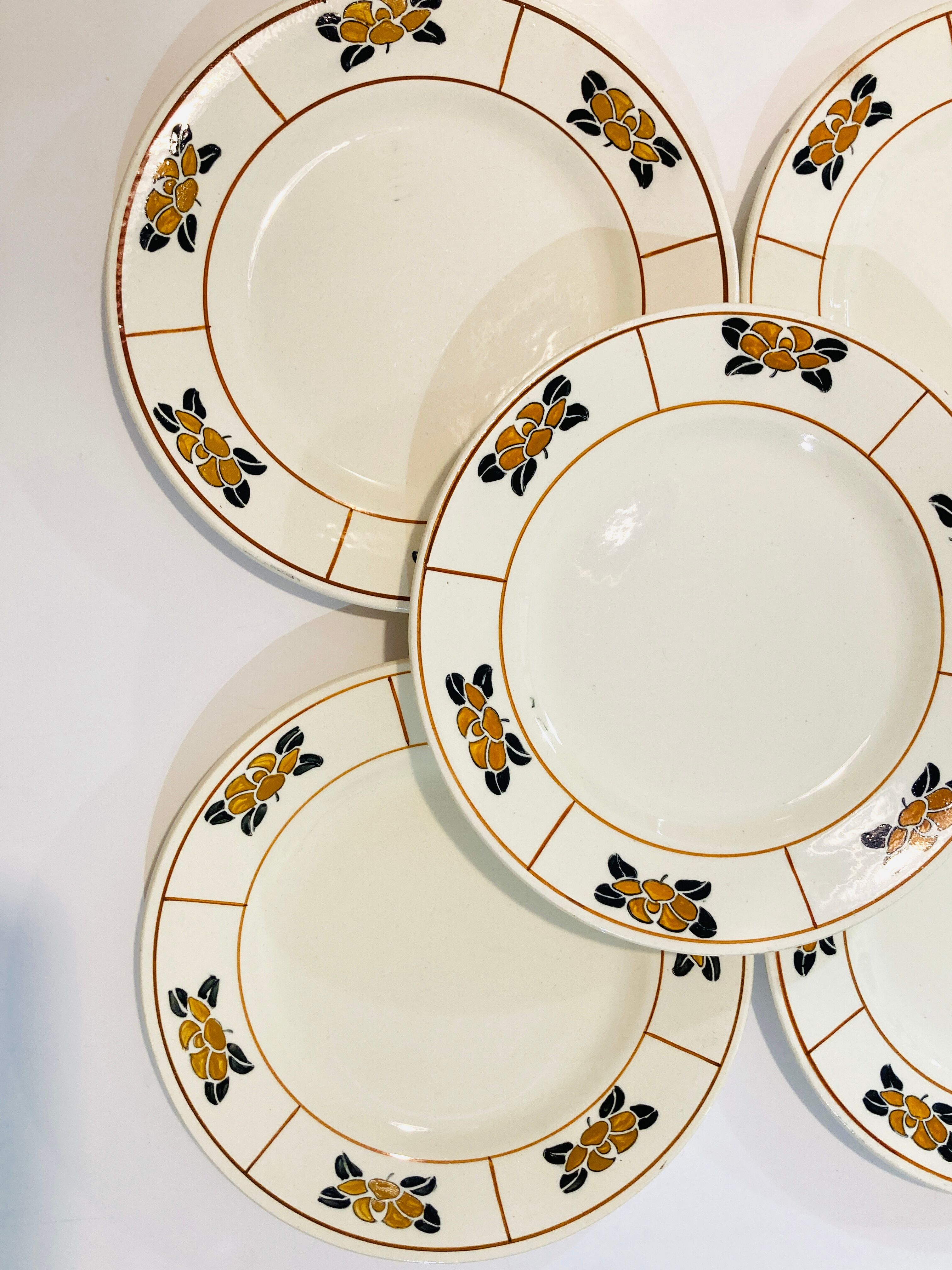 Plates charcoal-salt, nymphea, terre de fer