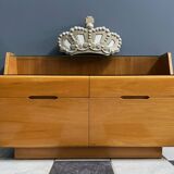 lowboard  with black glass top 1960s