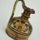 Italian ceramic vase jug italica ars model 1680/16 brown and orange