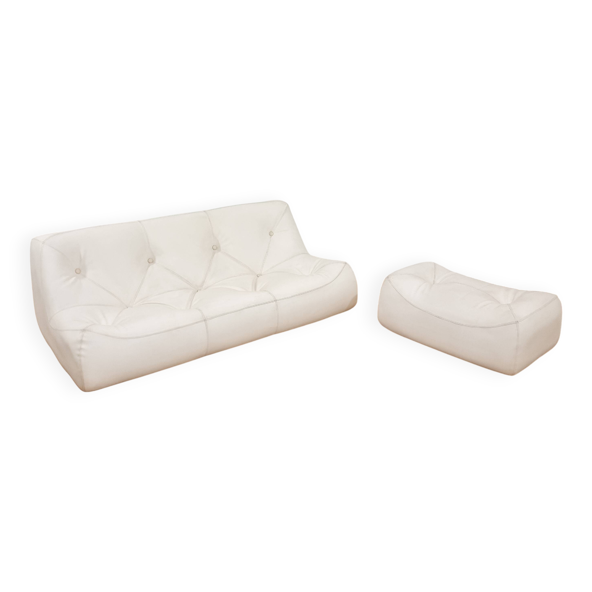 Ensemble de canapé et pouf Kali design Michel Ducaroy 1970