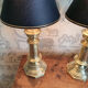 Duo of antique lamps in bronze and brass