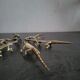 6 vintage knife rests, brass crocodiles, in excellent condition.