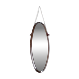 Miroir ovale scandinave en teck des années 60