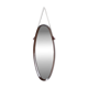 Oval Scandinavian teak mirror from the 1960s