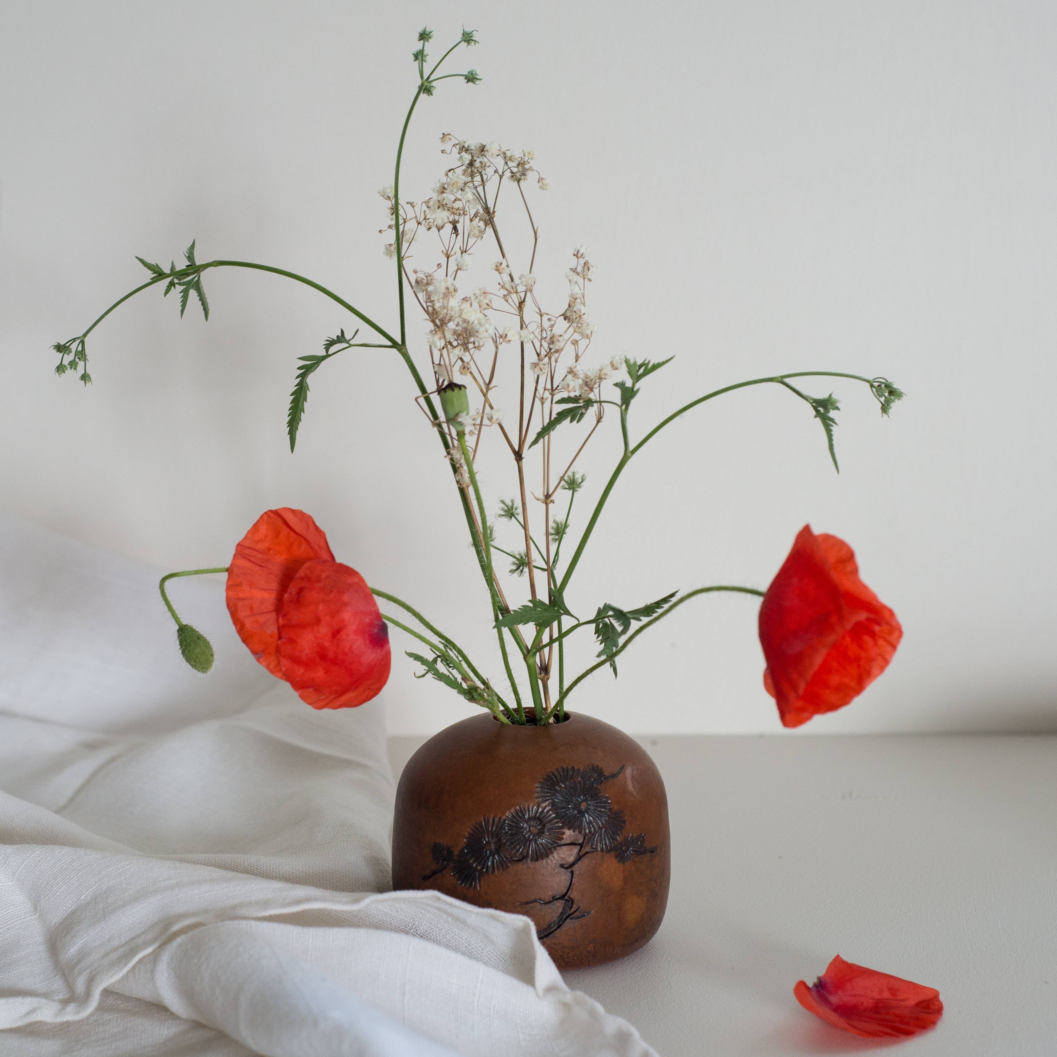 Handmade earthen vase