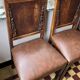 Art Deco extendable oak table with marquetry + 6 chairs – 1920s