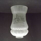 French vintage Victorian style white opaque patterned glass shade 0142