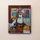 Mid-Century Modern Swedish "The Store" Vintage Figurative Oil Painting, Framed