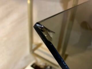 Brass coffee table and smoked glass