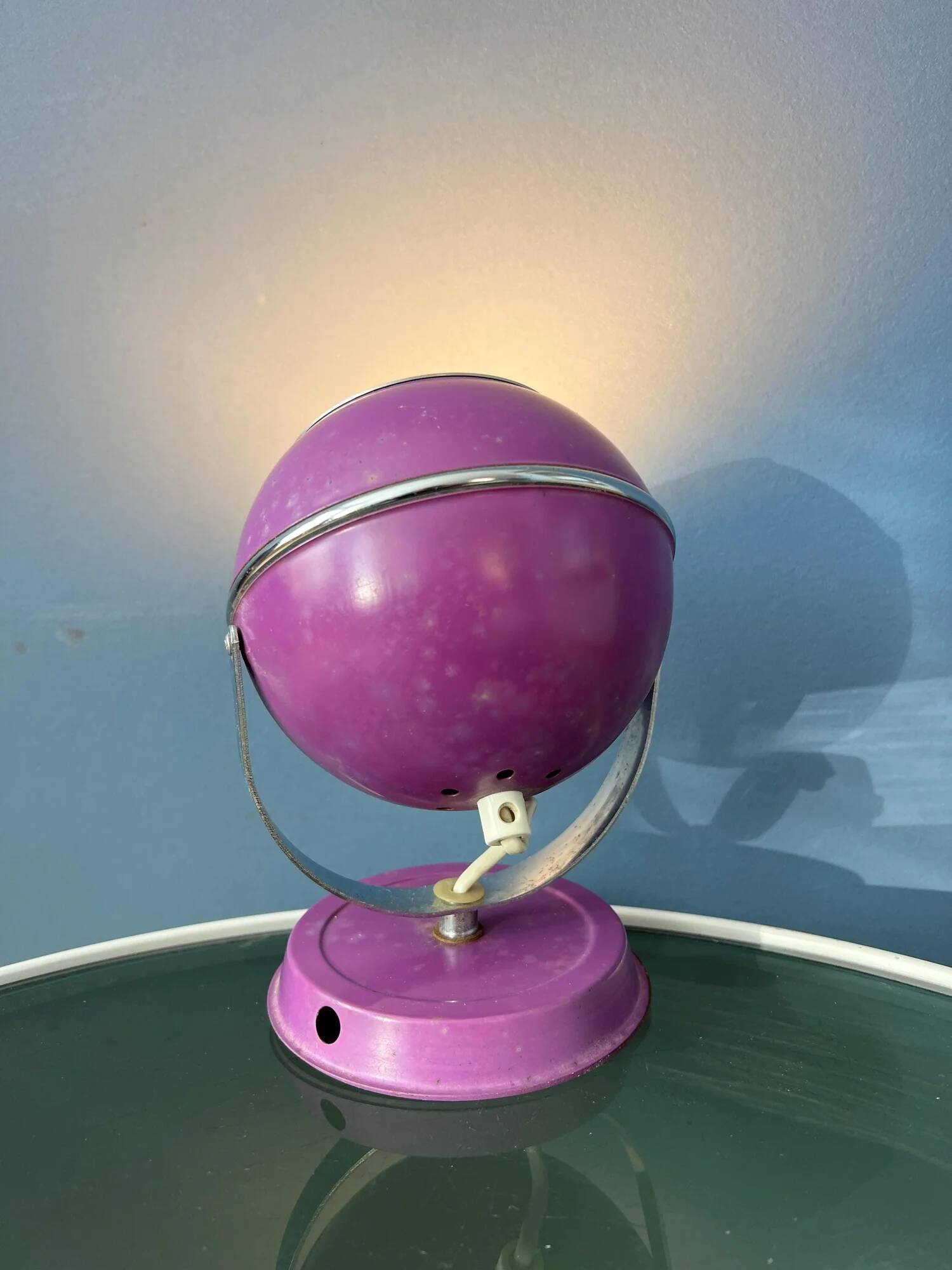 Vintage purple space age eyeball desk lamp