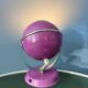 Lampe de bureau vintage violette en forme de globe oculaire de l'ère spatiale