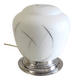 Ceiling light, globe wall lamp in opaline and chrome mount - mid 20th century.