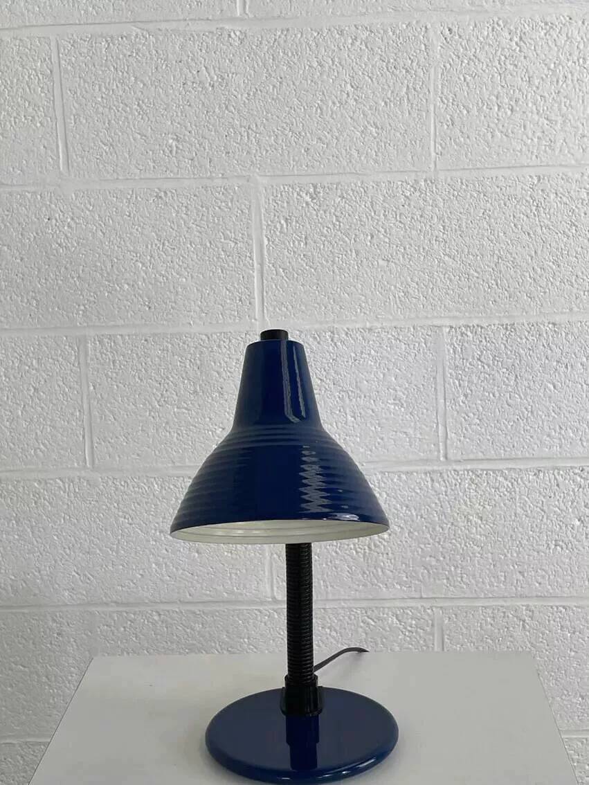 Blue industrial desk lamp
