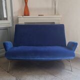 50s italian sofa, electric blue velvet
