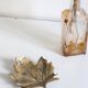 Trinket bowl vintage brass leaf