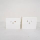 Set of two white plastic nesting tables