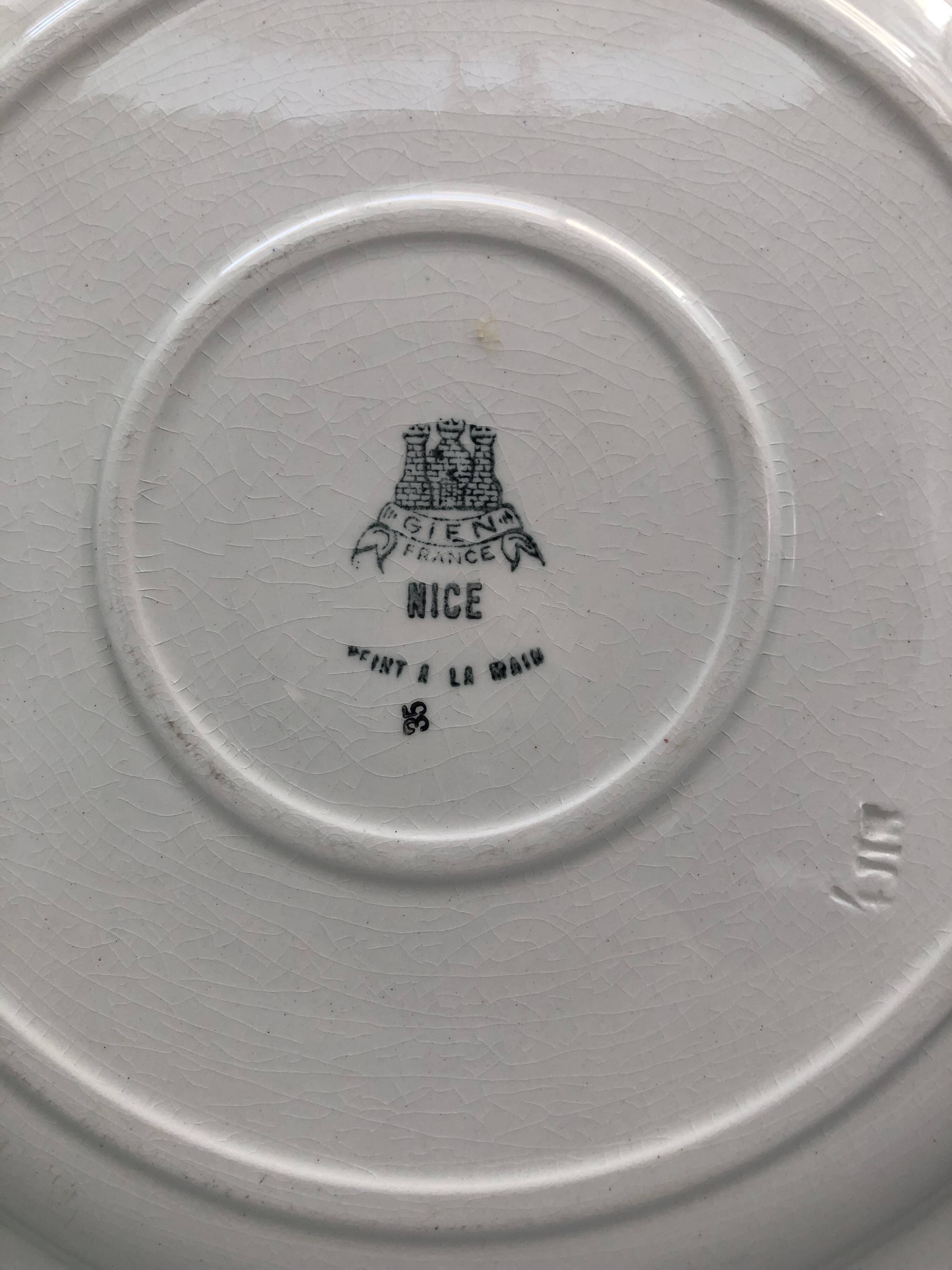 Large GIEN dish stamped FRANCE nice number 35