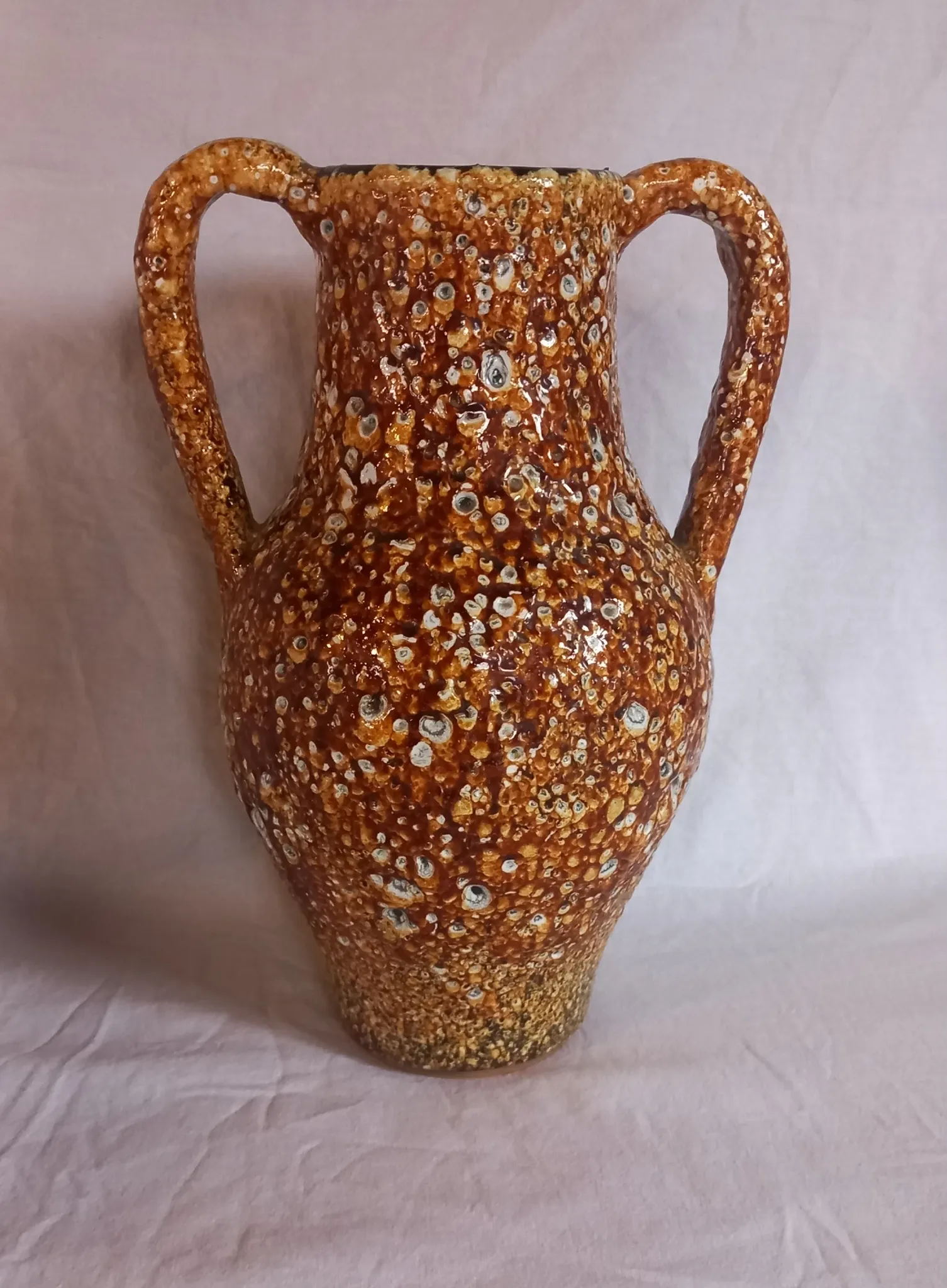 Vintage ceramic amphora vase "Fat Lava" - Honey glazes - 1960s