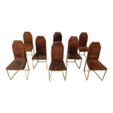 Vintage brass dining chairs by Belgo chrom, 1970s