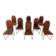 Chaises à repas vintage en laiton par Belgo chrome, 1970