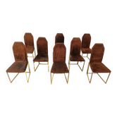 Vintage brass dining chairs by Belgo chrom, 1970s
