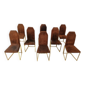 Vintage brass dining chairs by Belgo chrom, 1970s