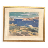 Original Swedish Oil on Panel - "Water Landscape" by Leo Janis - Signed - Vintage and Framed - 59 × 49 cm (23.2" × 19.2")