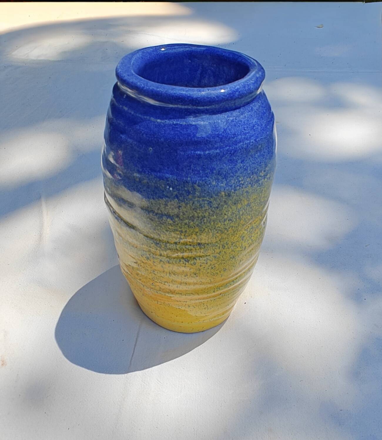 Glazed earthenware vase