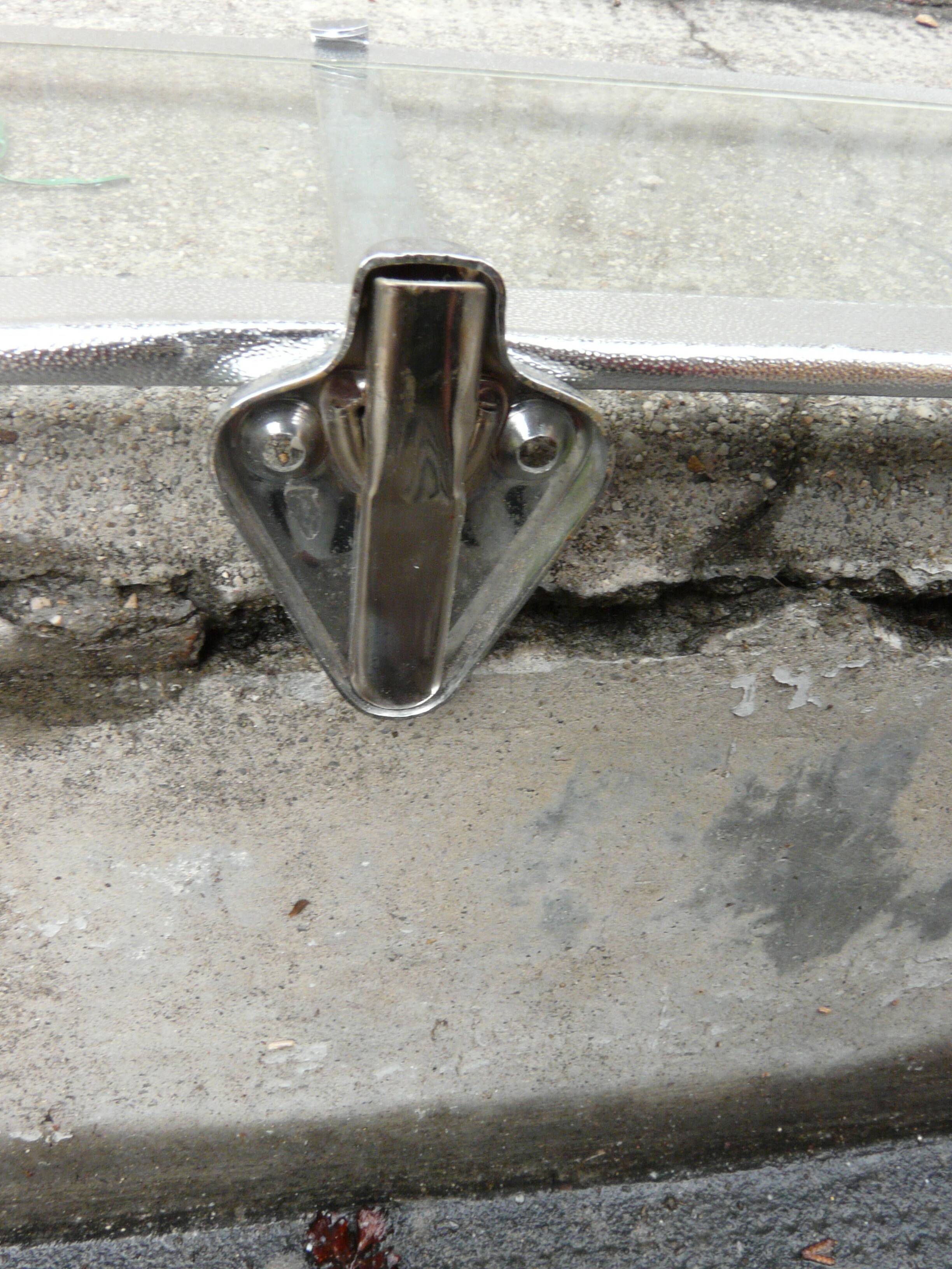 Bathroom shelf with its original chrome supports